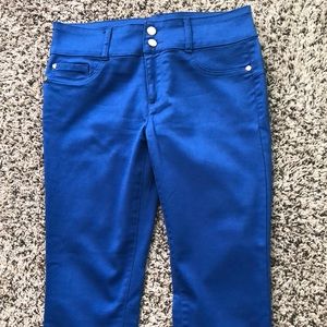 Thalia Sodi Pants Skinny Ankle Cropped Blue SZ 8